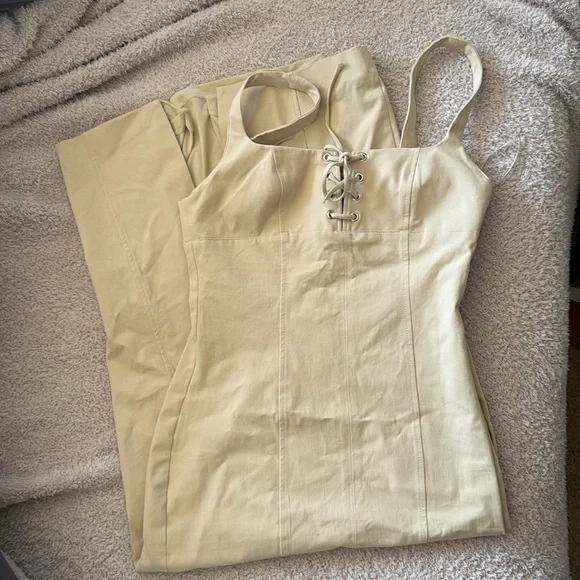 Zara Beige Midi Dress - Picture 2 of 8